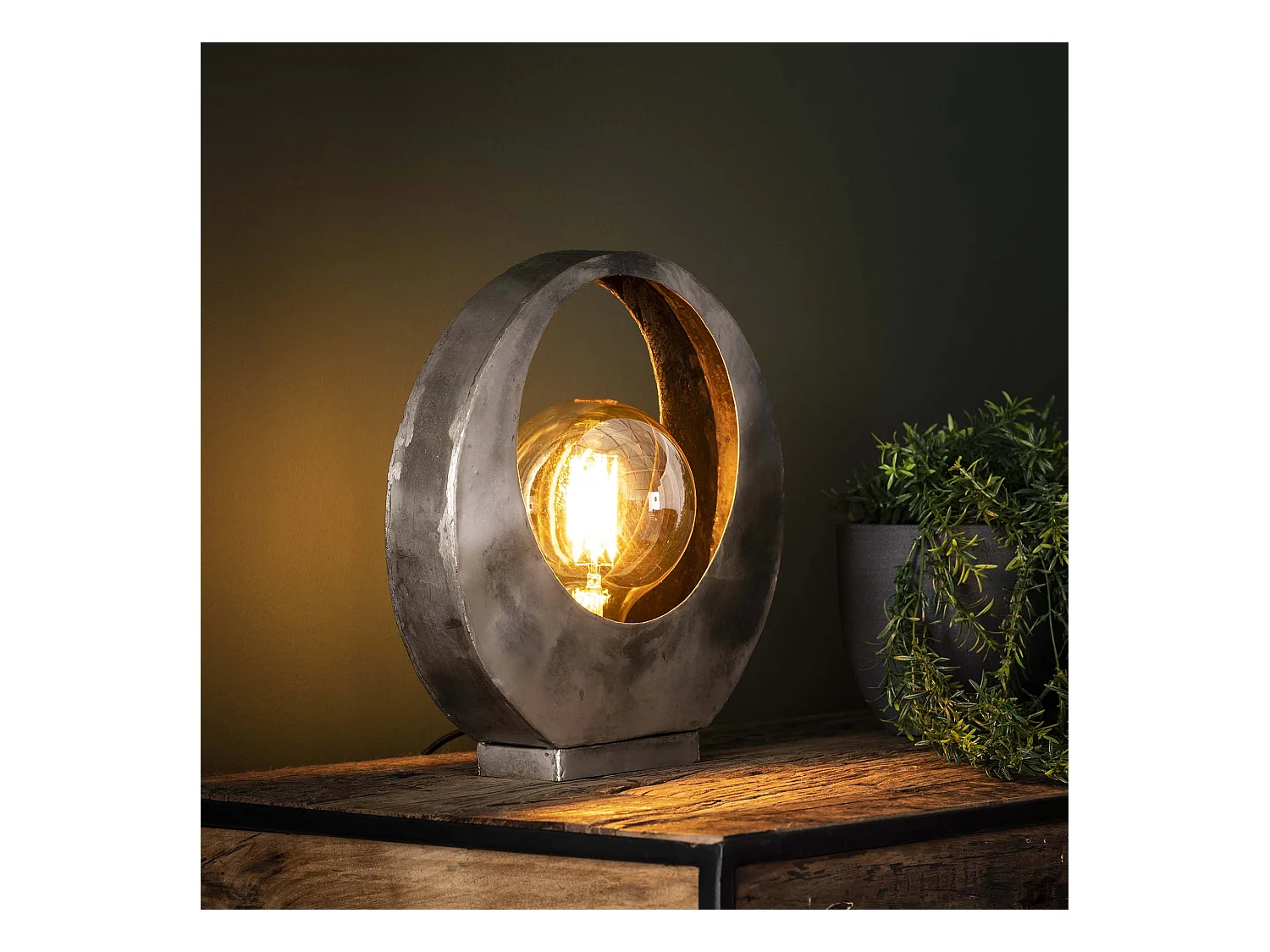 Lampe de table Full Moon - Industrielle - Gris