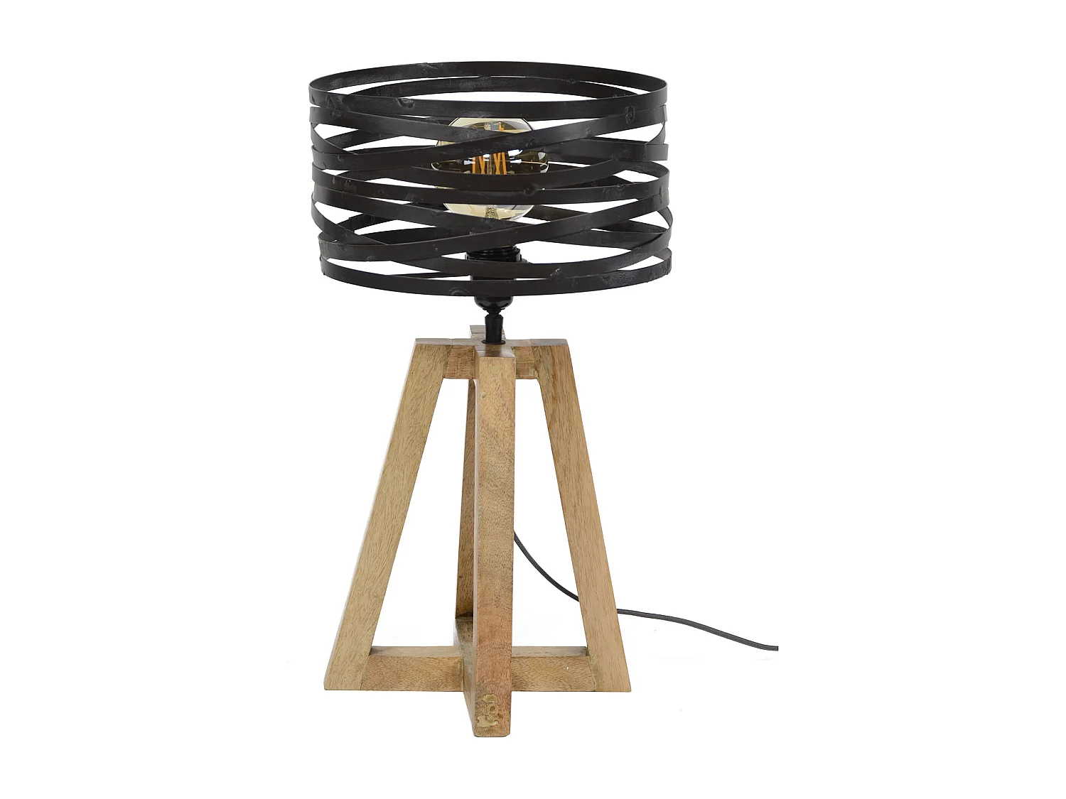 Twist Mini-Tischlampe - Holzkreuzrahmen - 29x29x50