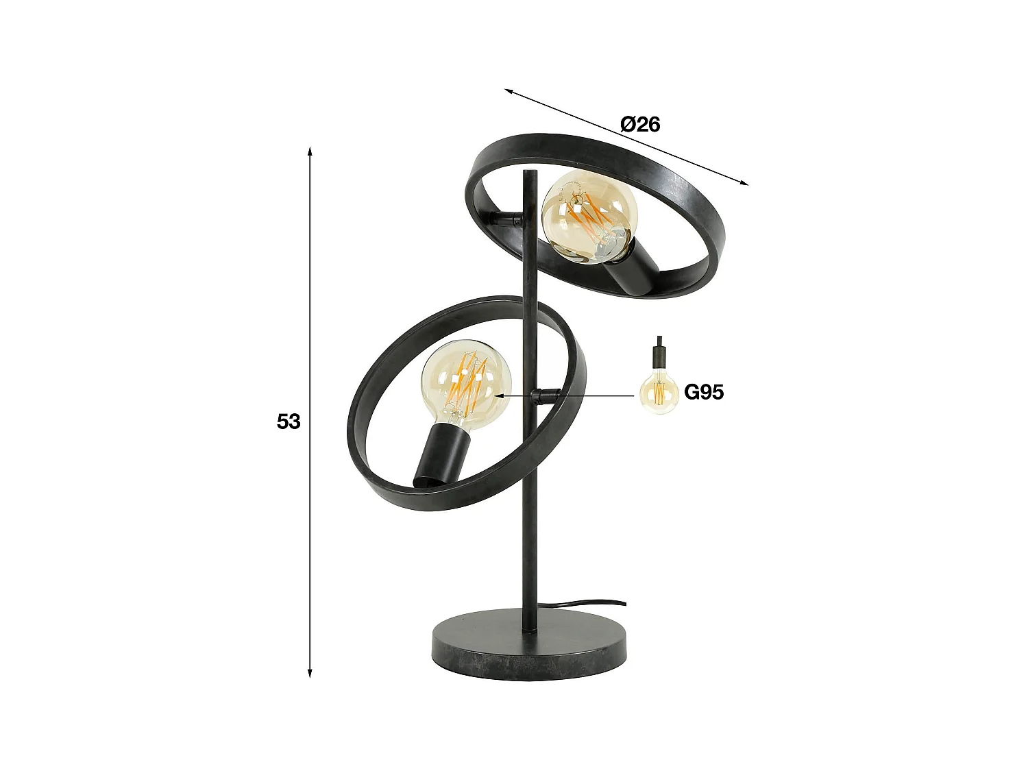 Lampe de table 2L Hover / Anthracite
