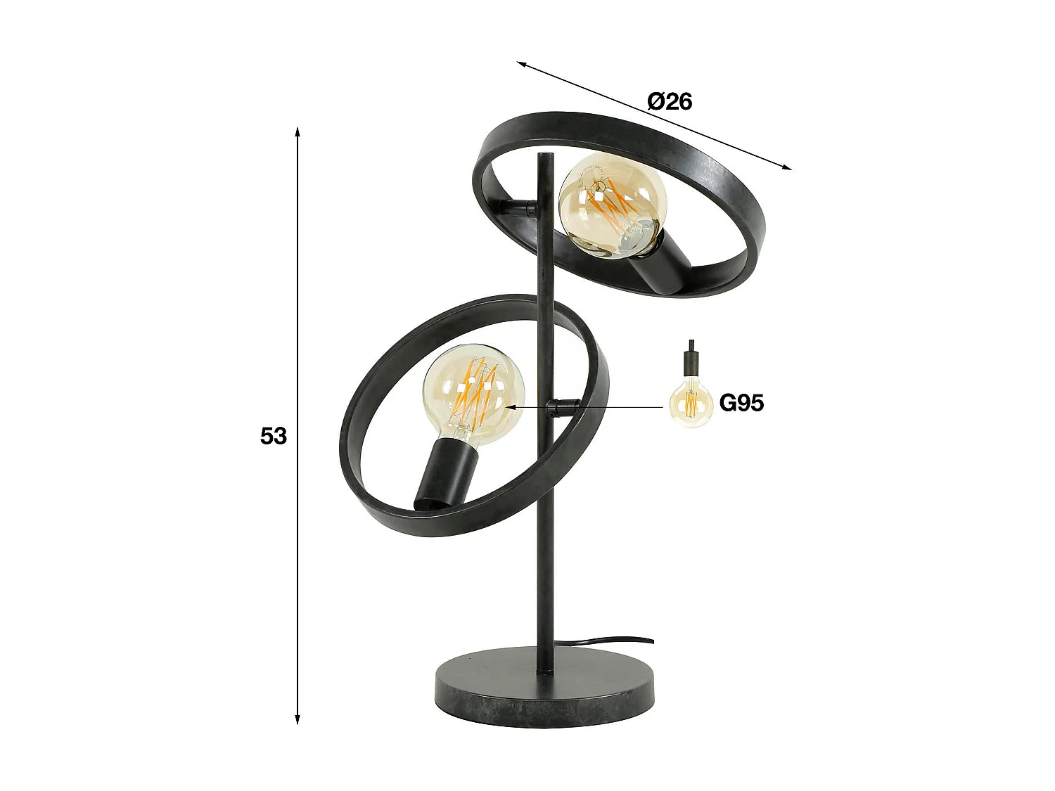 Lampe de table 2L Hover / Anthracite