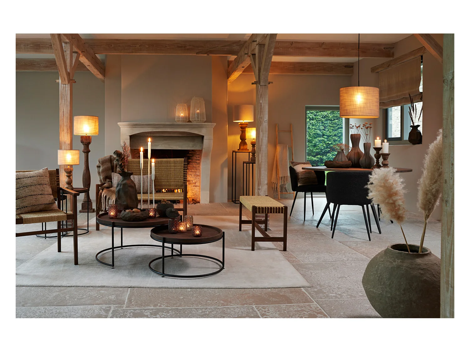 Pied de lampe CUMANI - Ø9x36cm - Marron