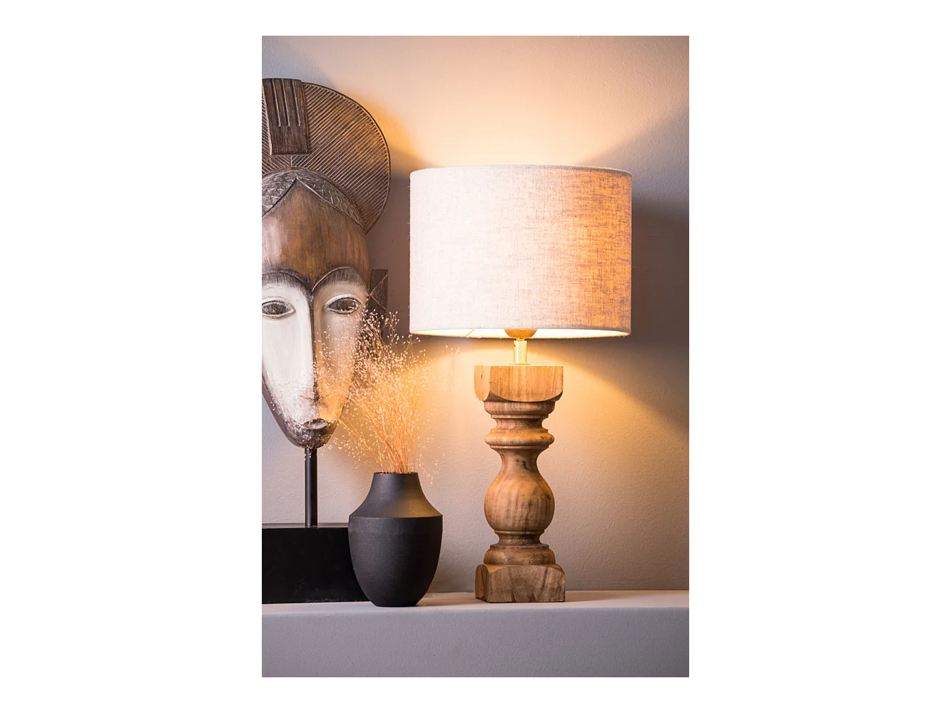 Pied de lampe CUMANI - Ø9x36cm - Marron