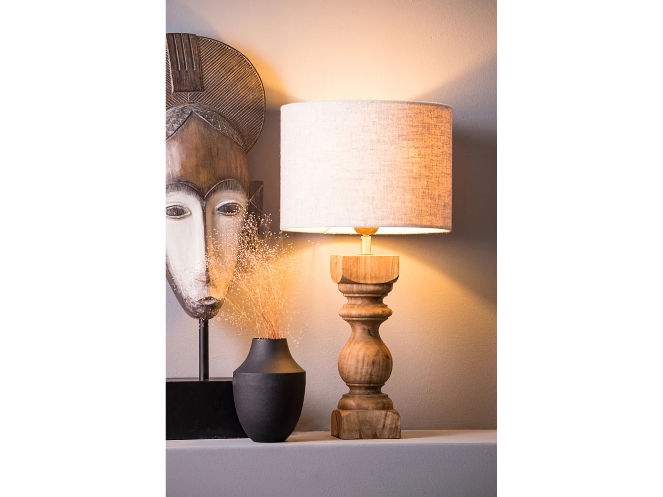 Pied de lampe CUMANI - Ø9x36cm - Marron