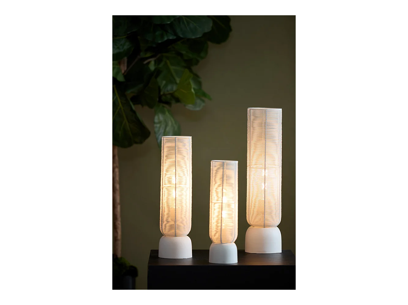 Lampe de table LEZUZA - Ø15,5x60,5cm - Blanc