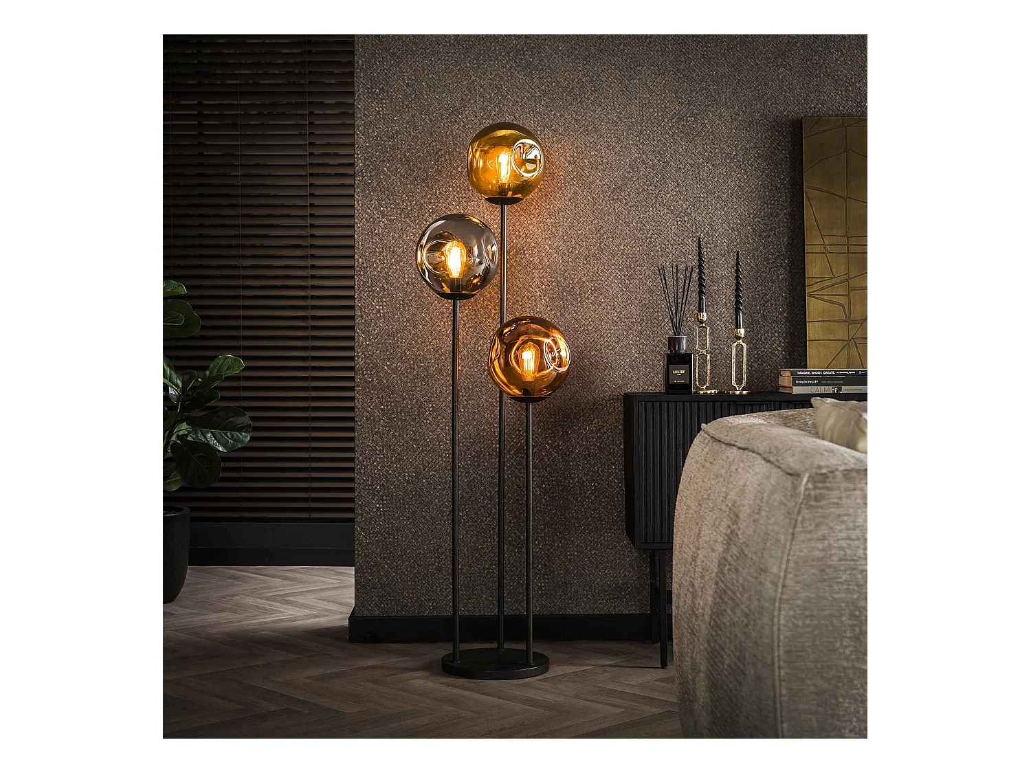 Lampadaire 3x Ø25 Stellar - Noir Artic