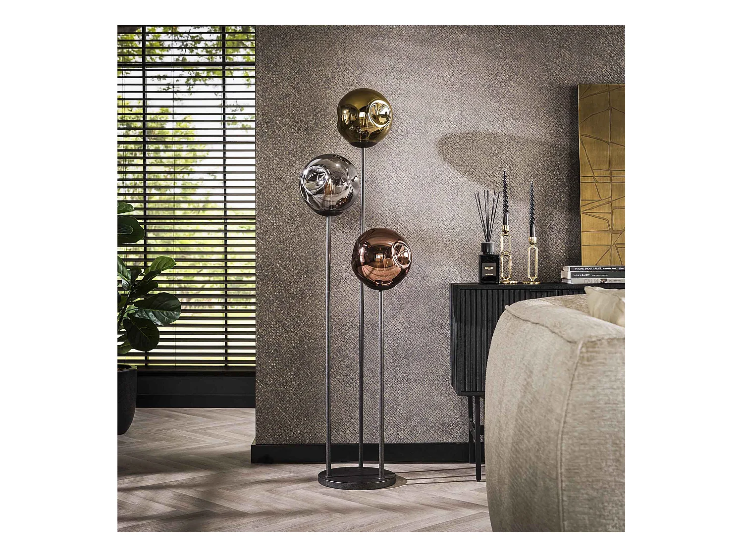 Lampadaire 3x Ø25 Stellar - Noir Artic