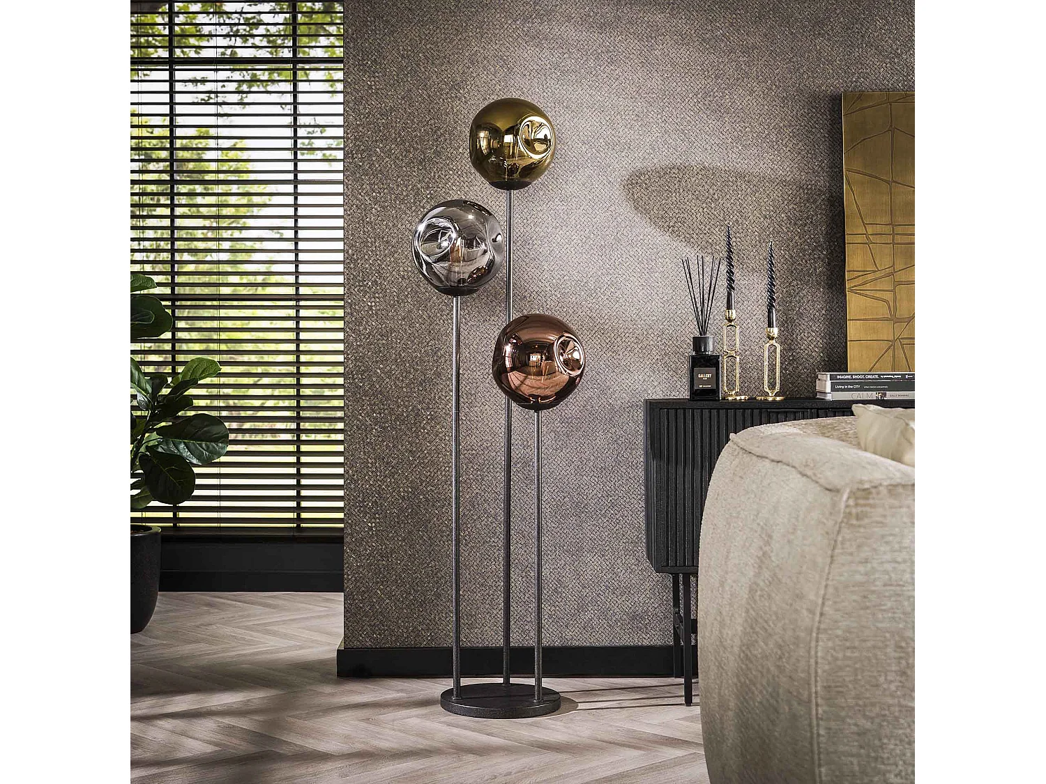 Lampadaire 3x Ø25 Stellar - Noir Artic