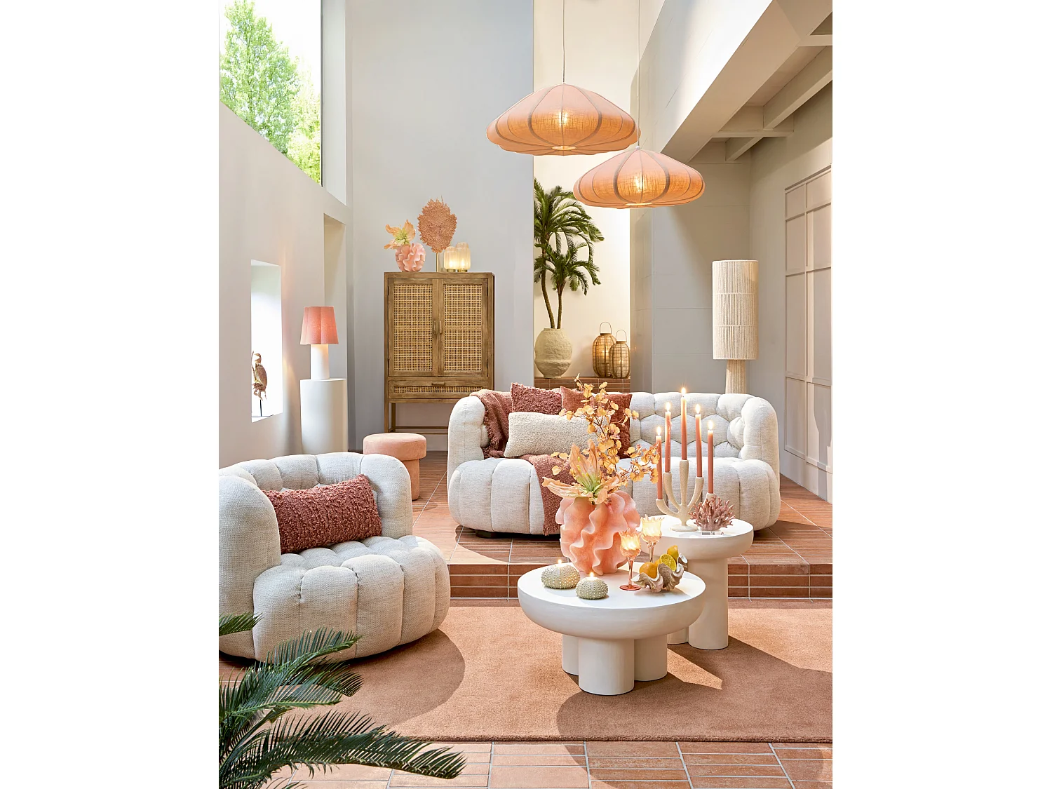 Lampe de table MUSABY - Ø25x50cm - Rose