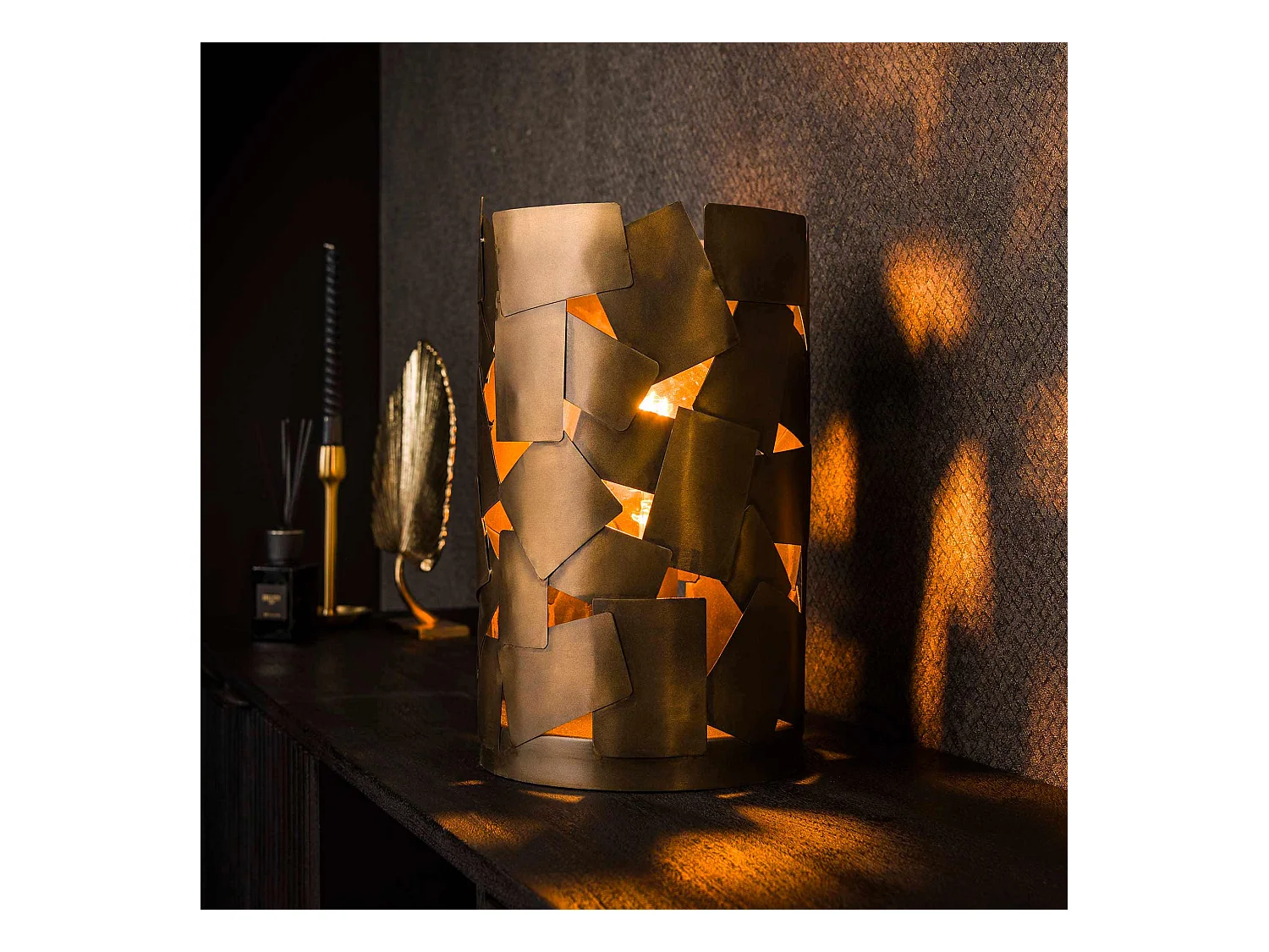 Lampe de table 1L Patch Cylindre - Bronze Antique