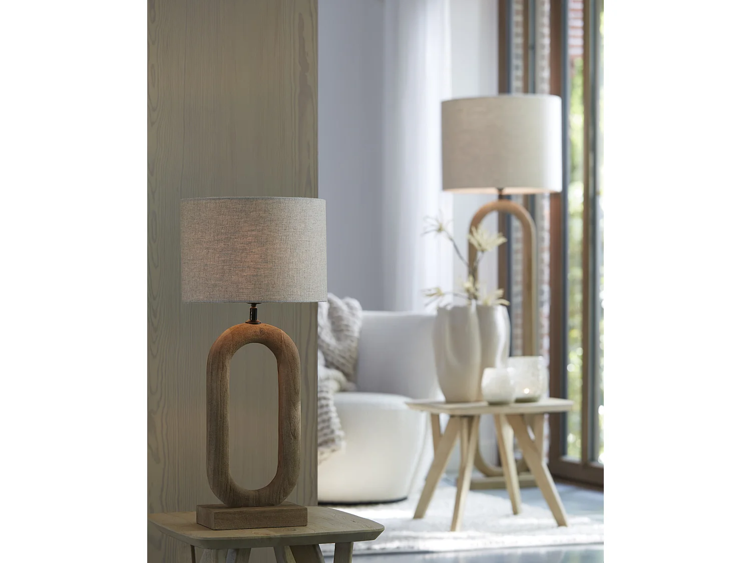 Base de lámpara PACECO - 20x12x44cm - Marrón