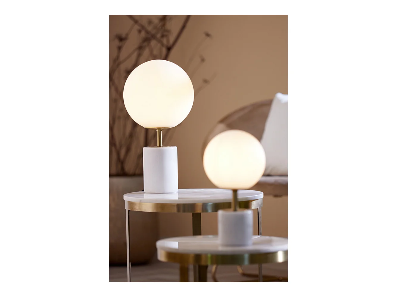 Lámpara de mesa MEDINA - Ø25x47cm - Blanco