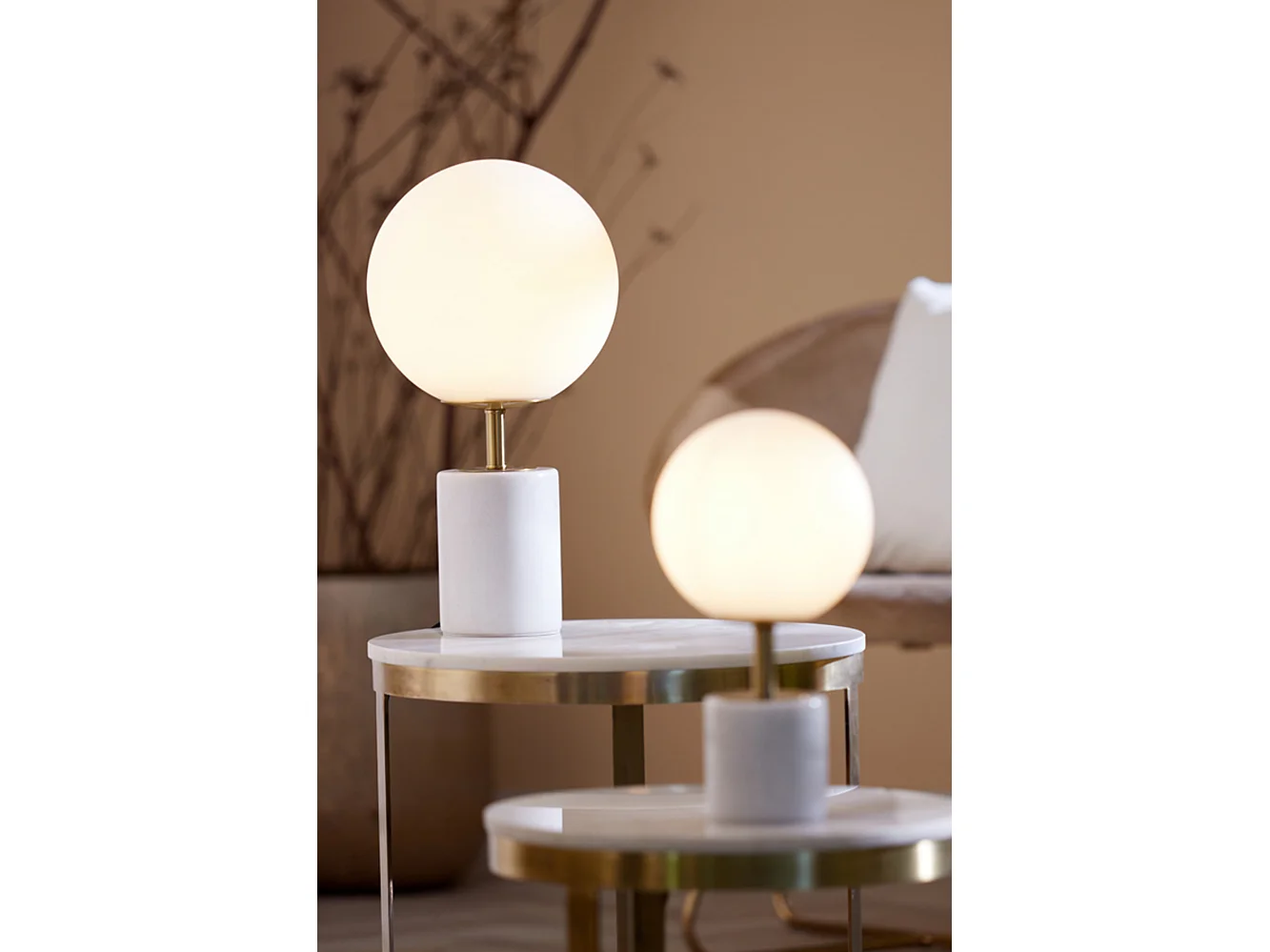 Tafellamp MEDINA - Ø25x47cm - Wit