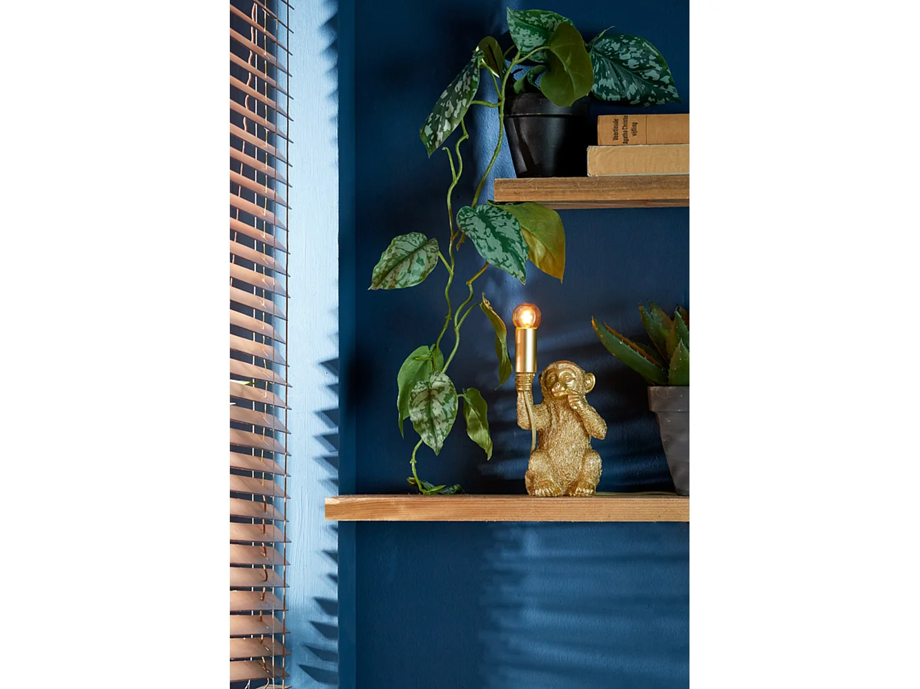 Tafellamp MONKEY - 13x12.5x23.5cm - Goud