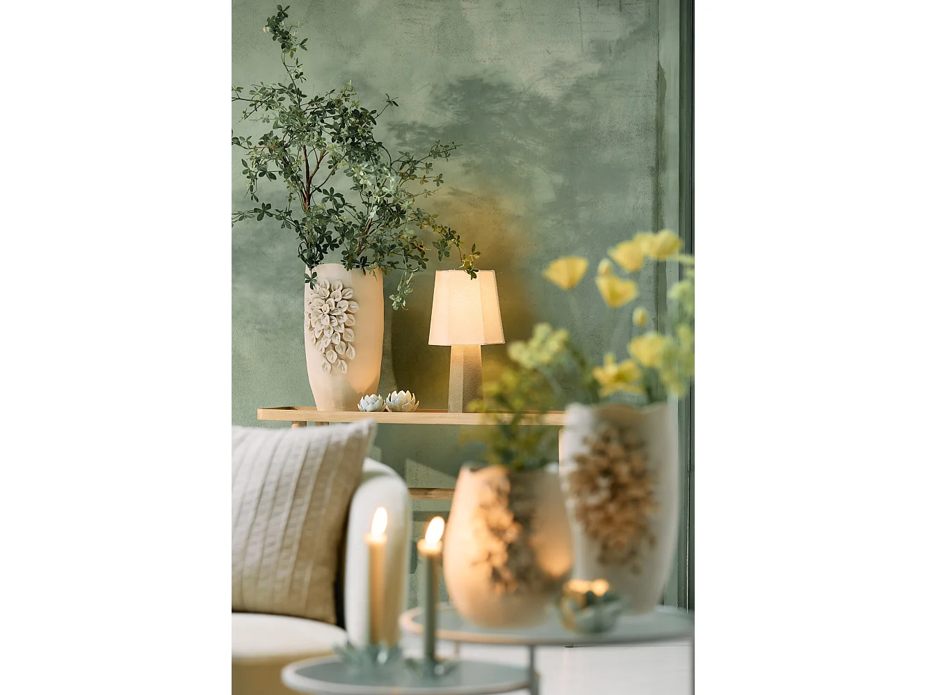 Lampe de table MUSABO - Ø25x49cm - Vert