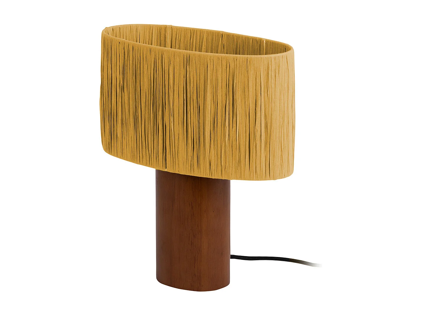 Lampe de table ovale transparente - Jaune ocre