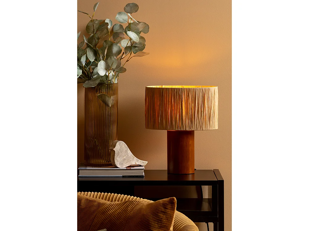 Lampe de table ovale transparente - Jaune ocre