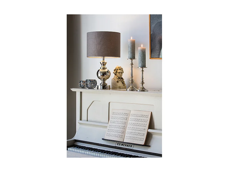 Pied de lampe CADY - Ø15x40cm - Argent