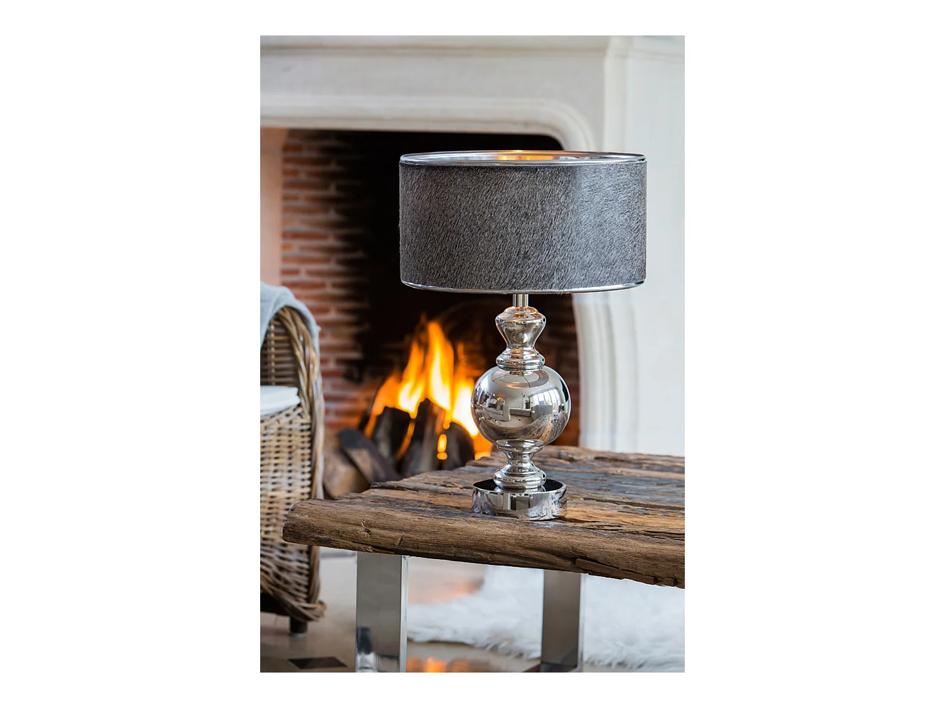 Pied de lampe CADY - Ø15x40cm - Argent