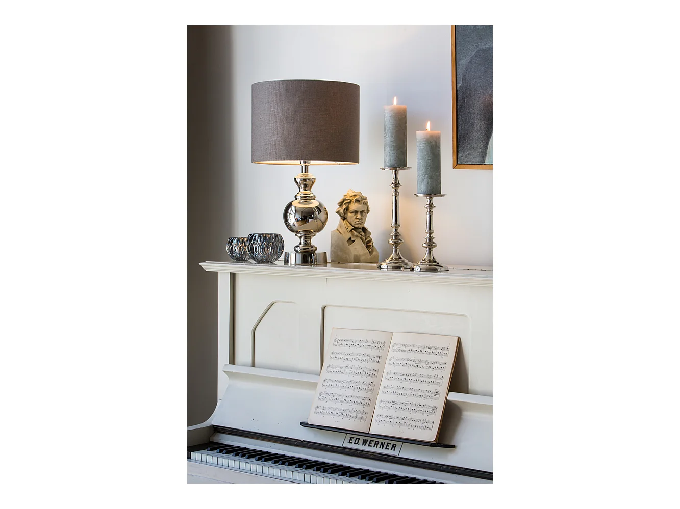 Pied de lampe CADY - Ø15x40cm - Argent