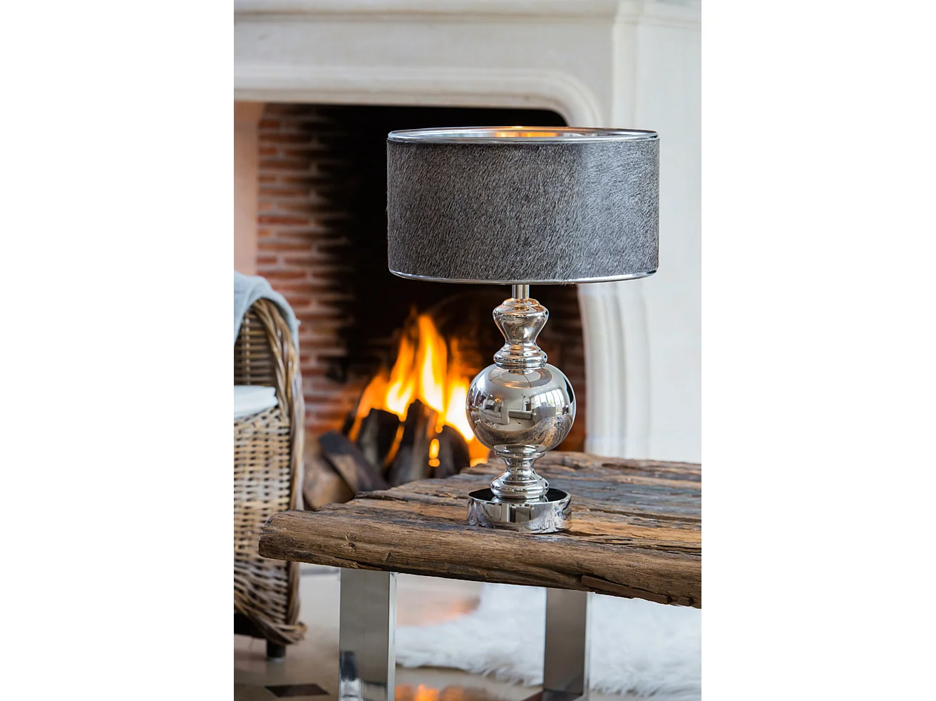 Pied de lampe CADY - Ø15x40cm - Argent