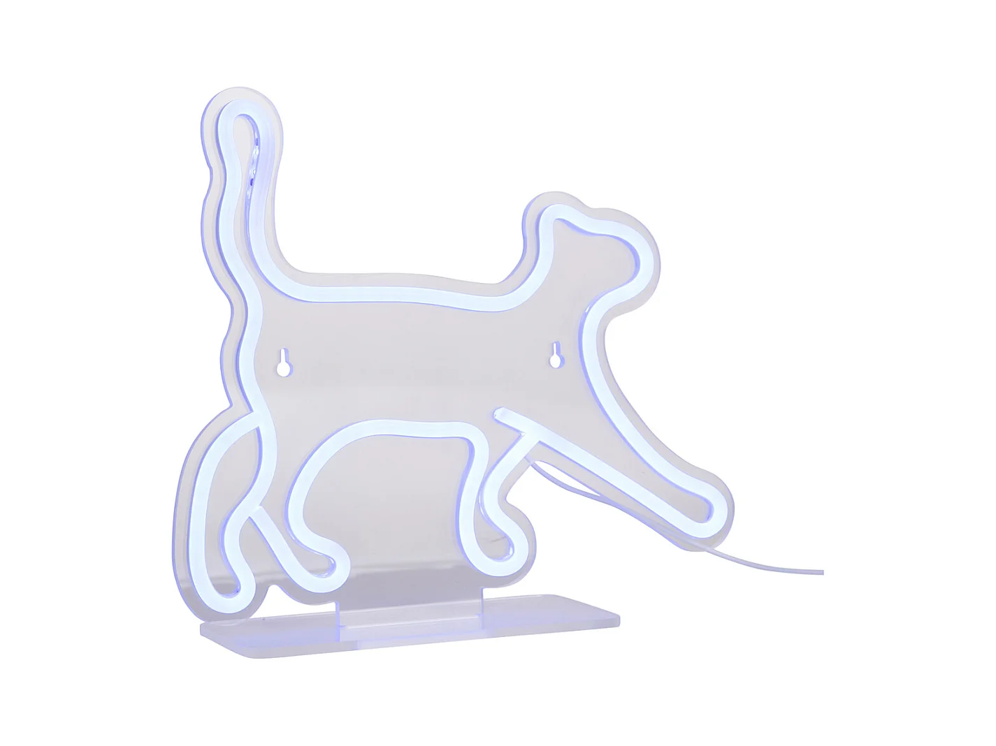 Chat qui marche au néon - Bleu