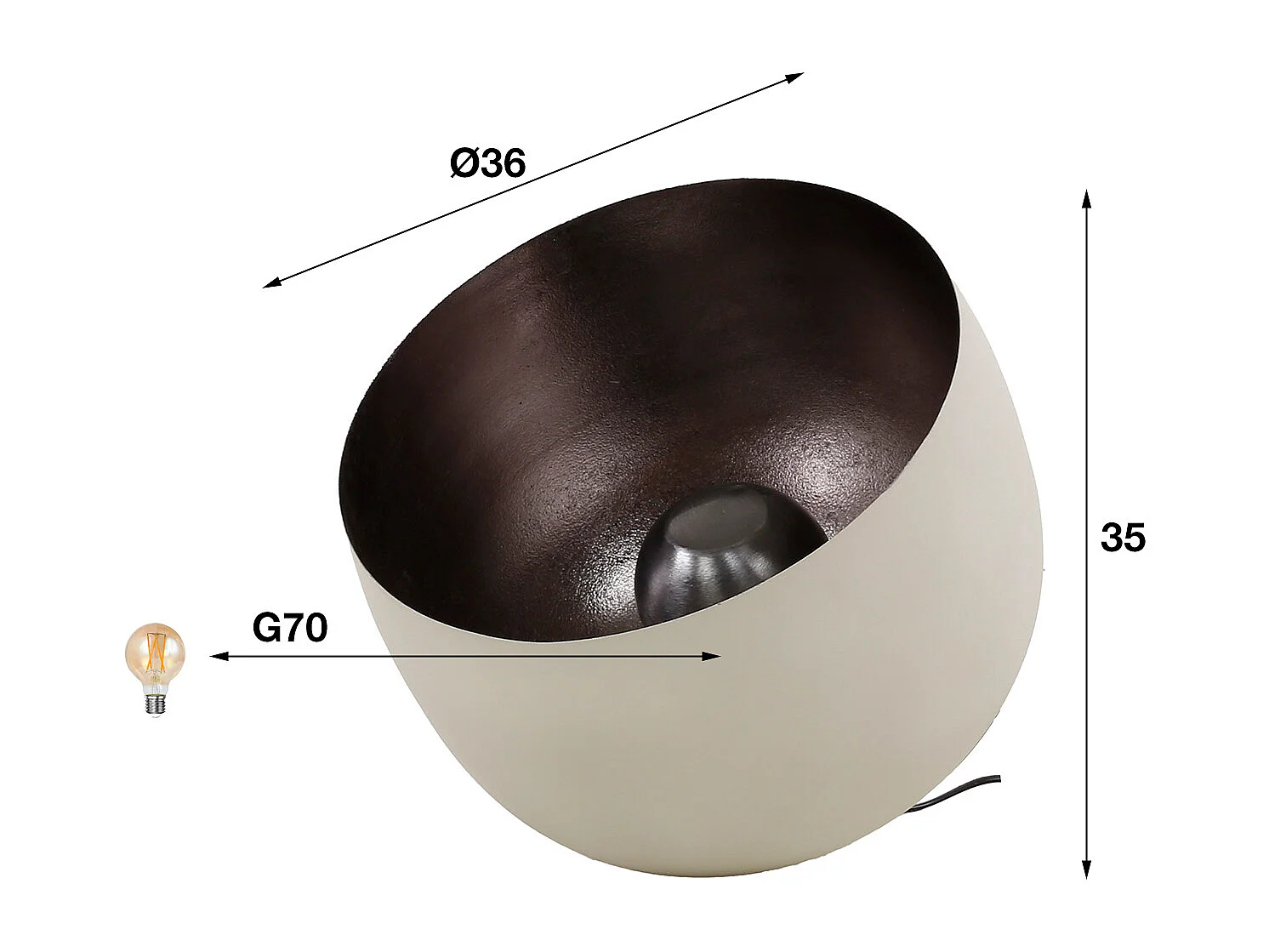 Tafellamp Ø36 Basket - Natural Grey - L