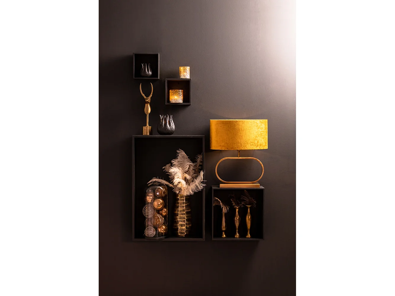 Pied de lampe JAMIRO - 37x13x29cm - Bronze