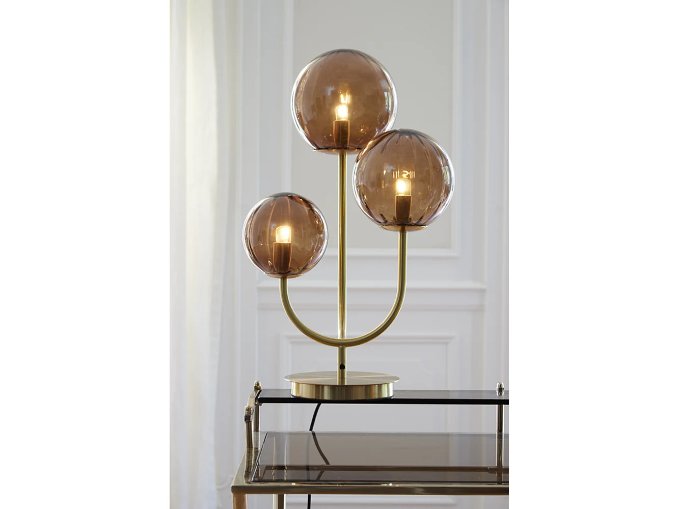 Lampe de table MAGDALA - 38x20x60cm - Marron