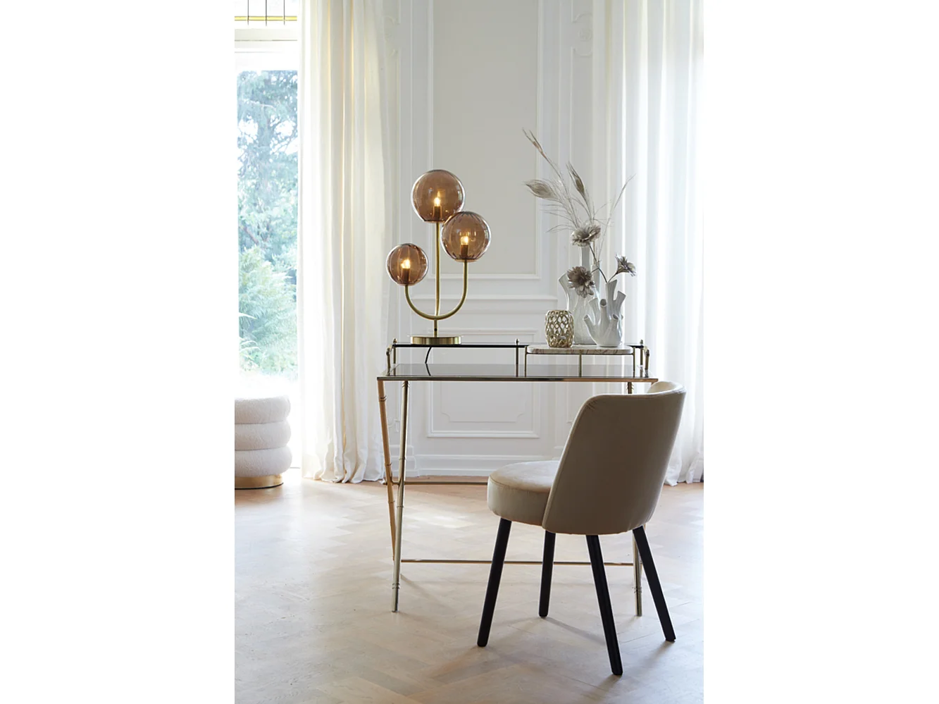 Lampe de table MAGDALA - 38x20x60cm - Marron