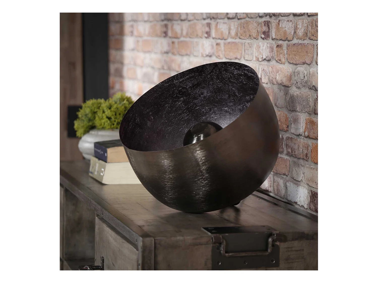 Lampe de table Basket L - Ø36 Ronde - Noir/Gris