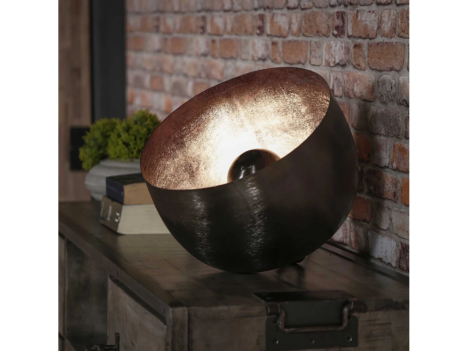 Lampe de table Basket L - Ø36 Ronde - Noir/Gris