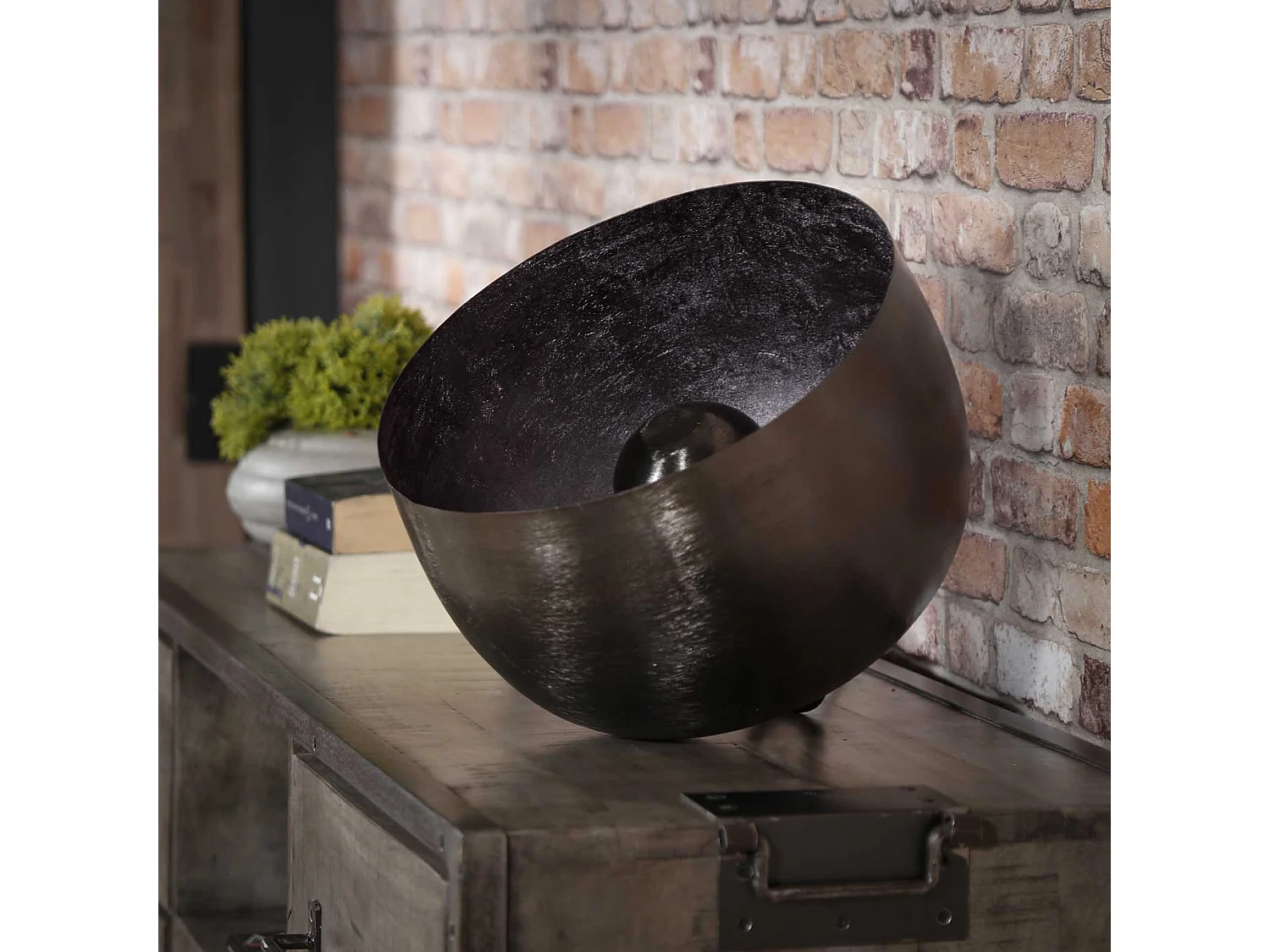 Lampe de table Basket L - Ø36 Ronde - Noir/Gris