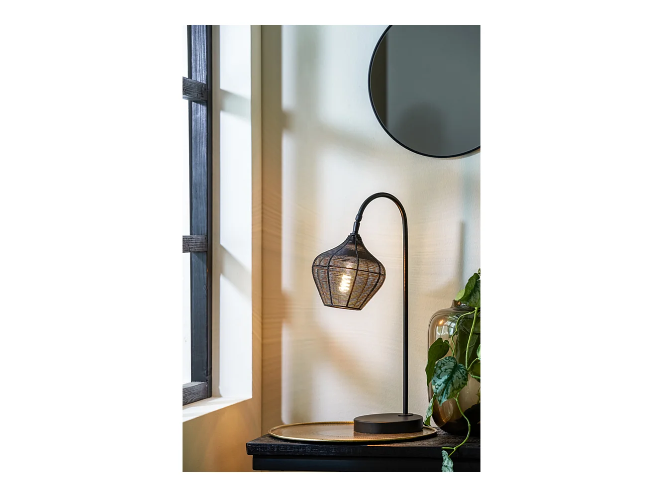 Lampe de table ALVARO - 27x20x61cm - Noir