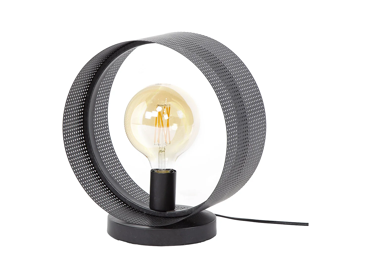 Tischlampe 1L Ring Perforated - Anthrazit