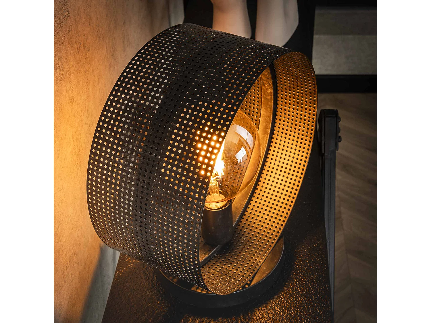 Lampe de table 1L Anneau Perforé - Anthracite