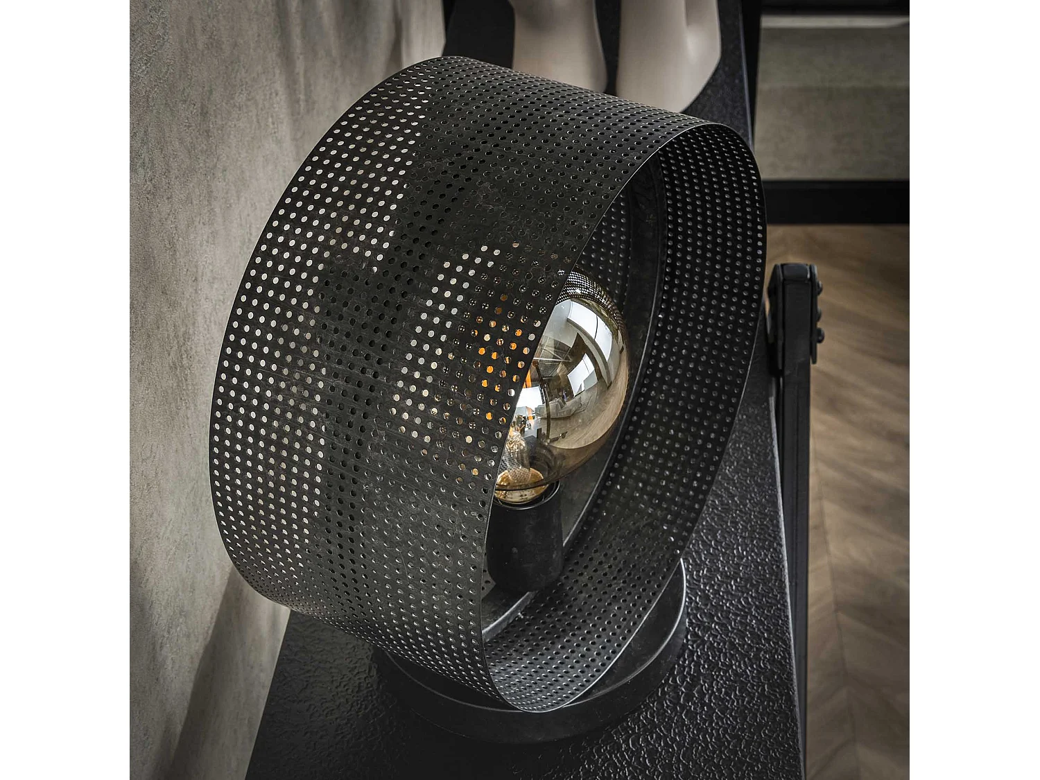 Lampe de table 1L Anneau Perforé - Anthracite