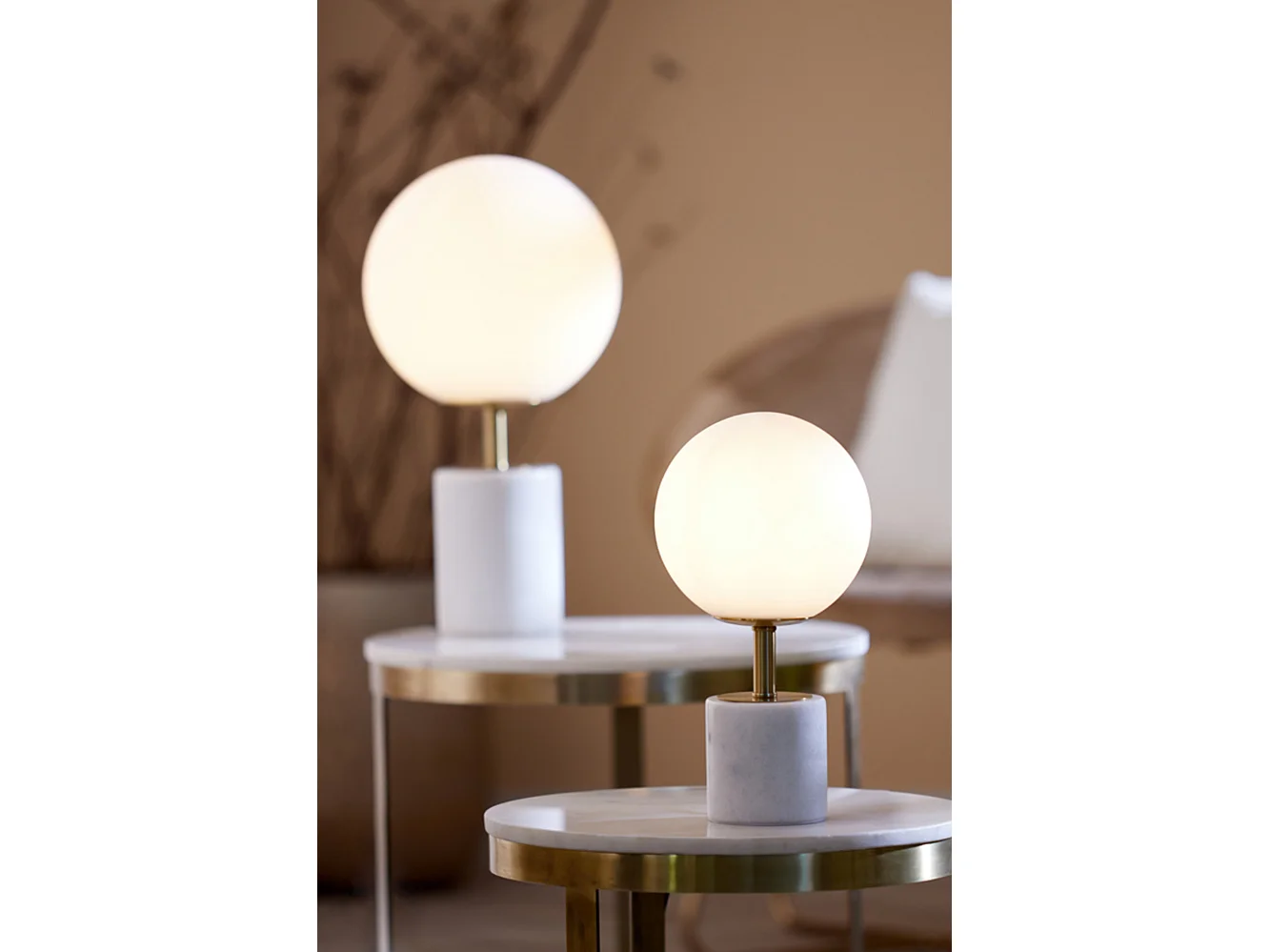 Tafellamp MEDINA - Ø20x35cm - Wit