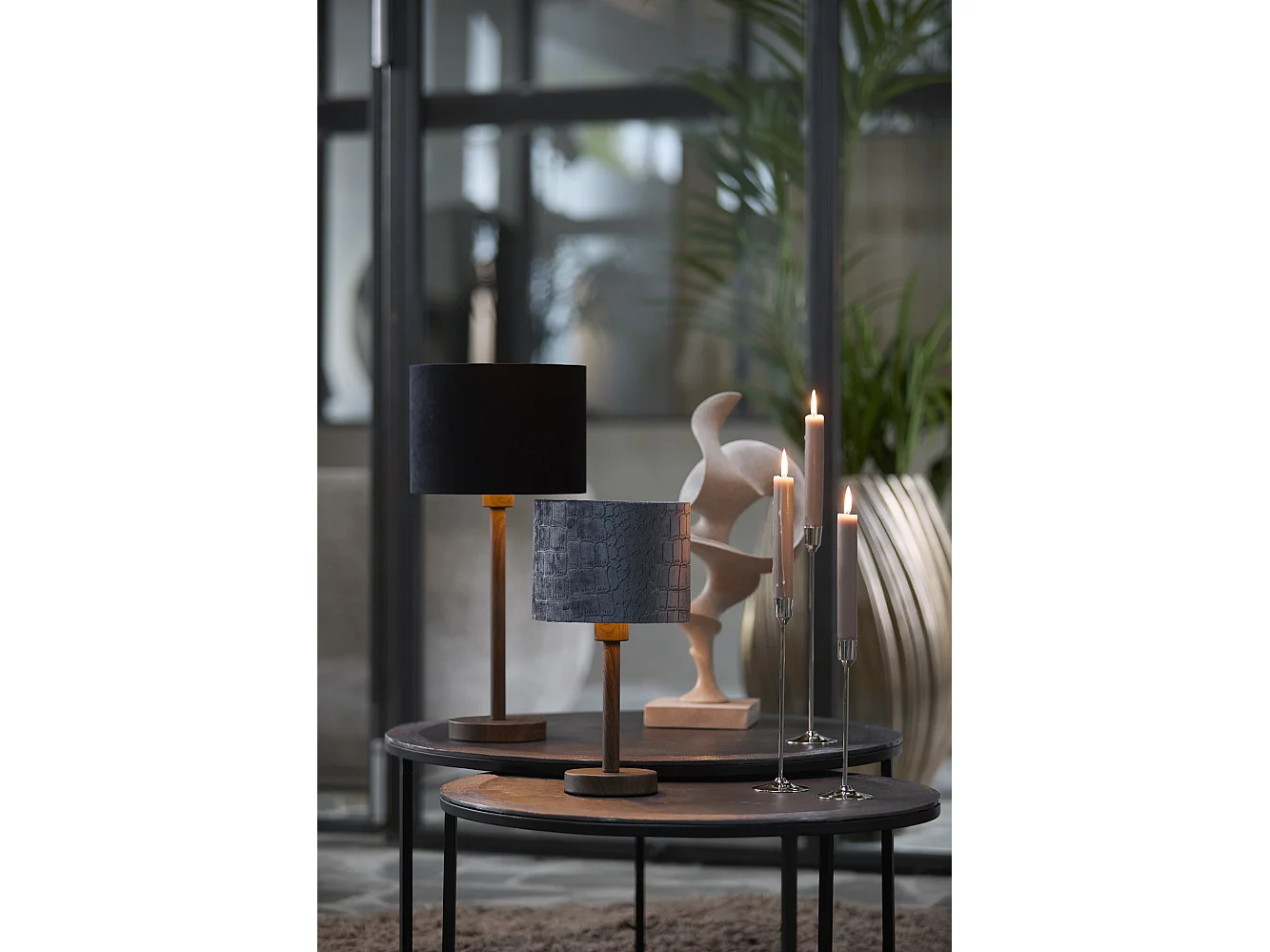 Pied de lampe WASHINGTON - Ø12x26cm - Marron