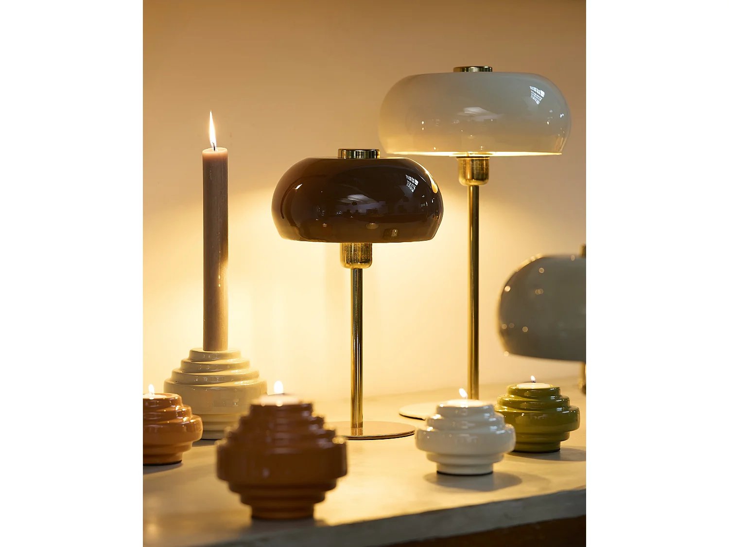 Lampe de table SURIN - Ø22x34cm - Marron