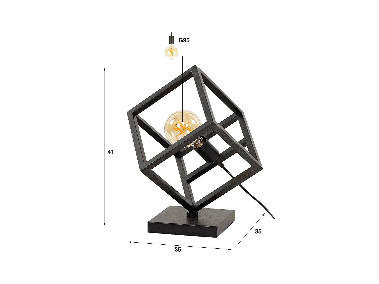 Lampe de table Cube - Anthracite