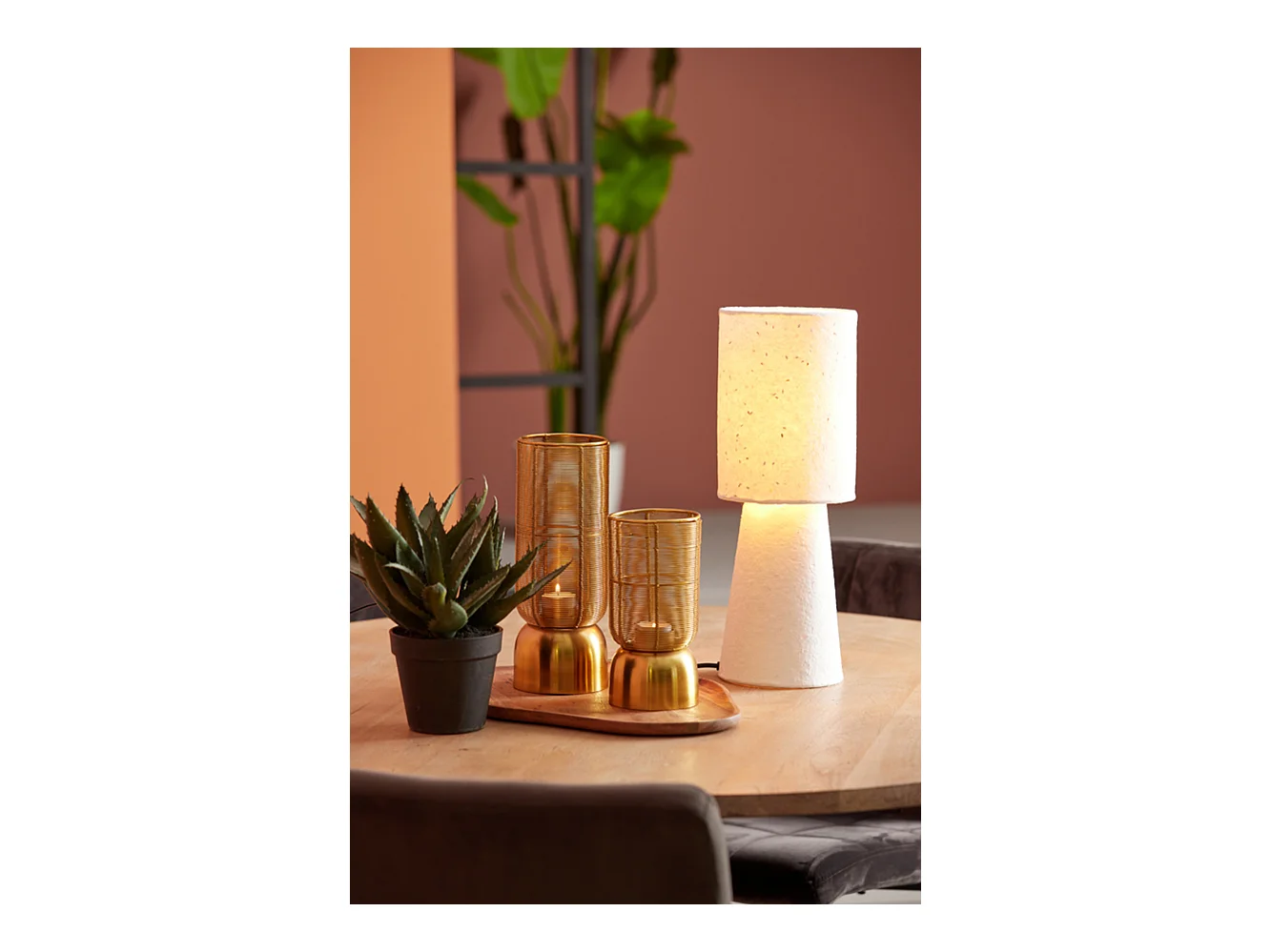 Lampe de table RAENI - Ø16x46,5cm - Blanc