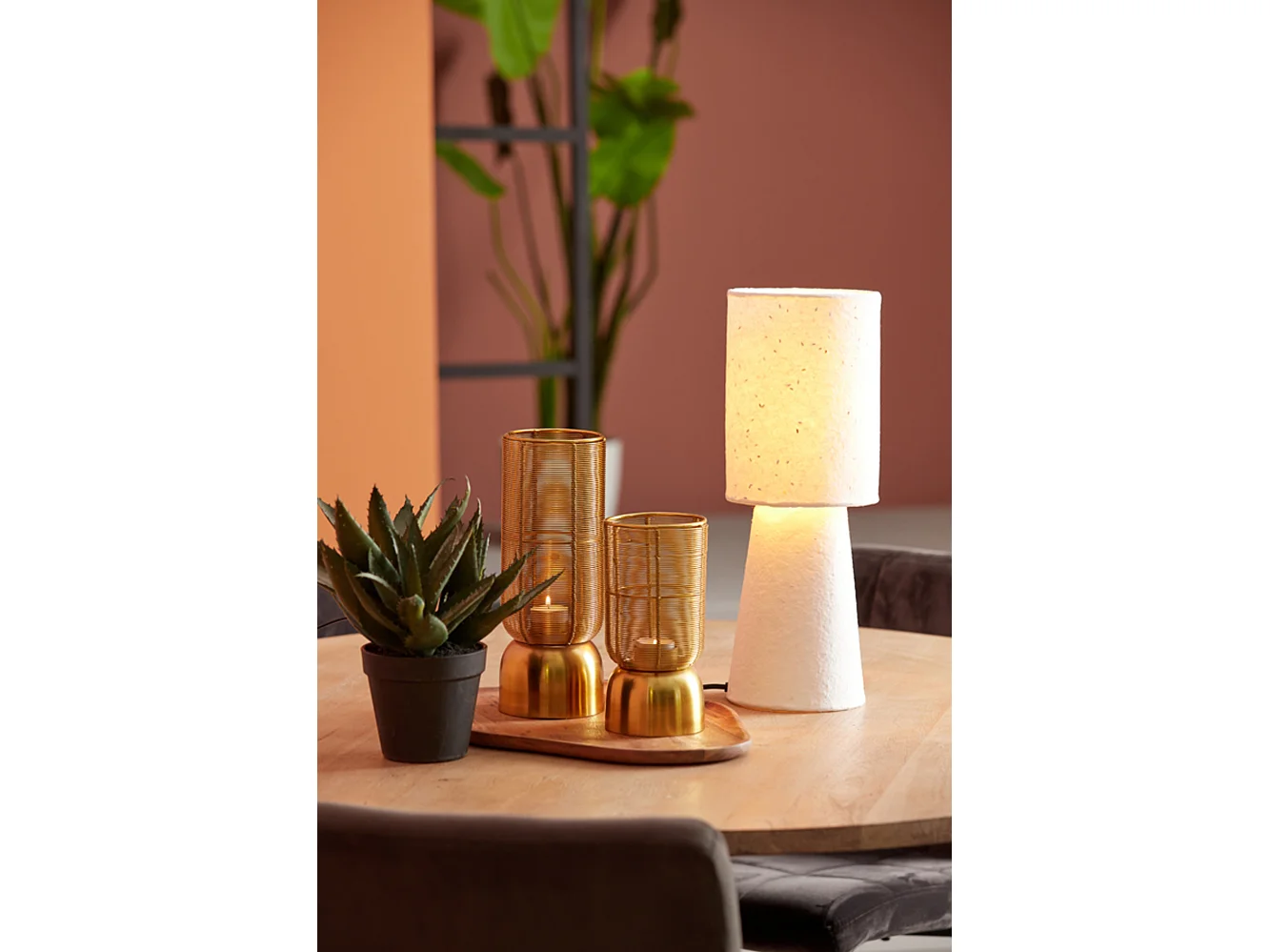 Lampe de table RAENI - Ø16x46,5cm - Blanc