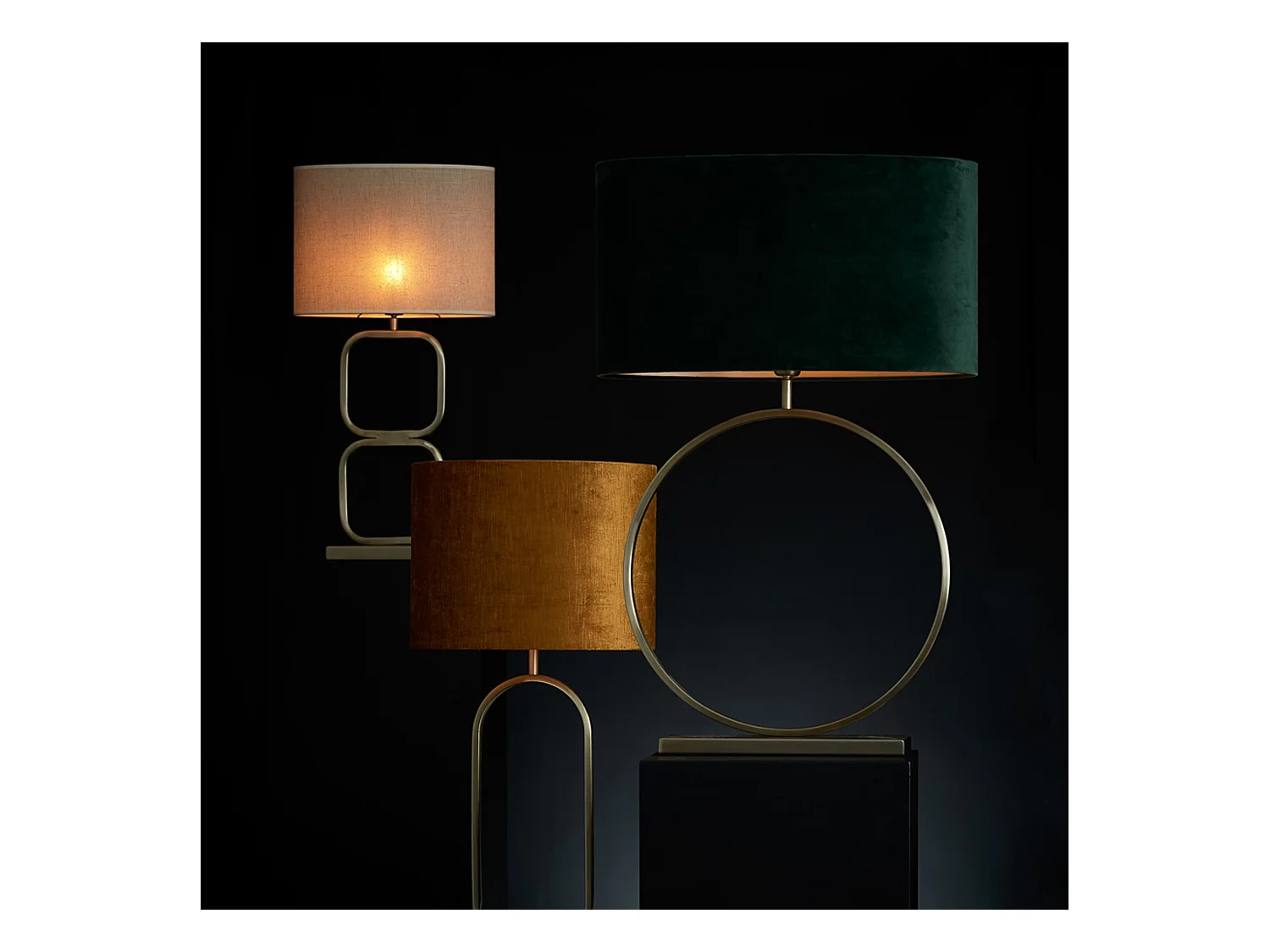 Pied de lampe LUTIKA - 23x11,5x46cm - Doré