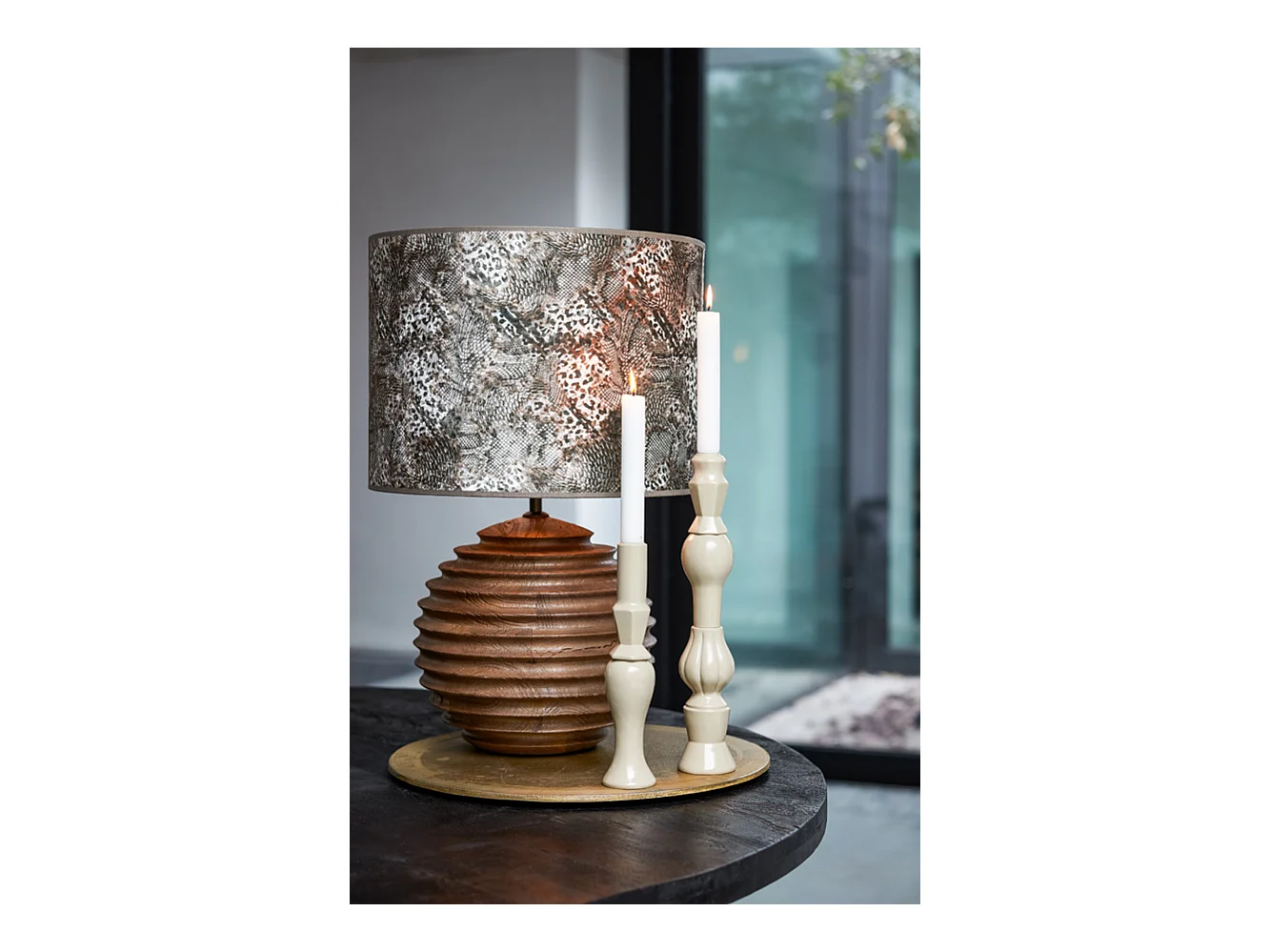 Pied de lampe RENZO - Ø29x38cm - Marron