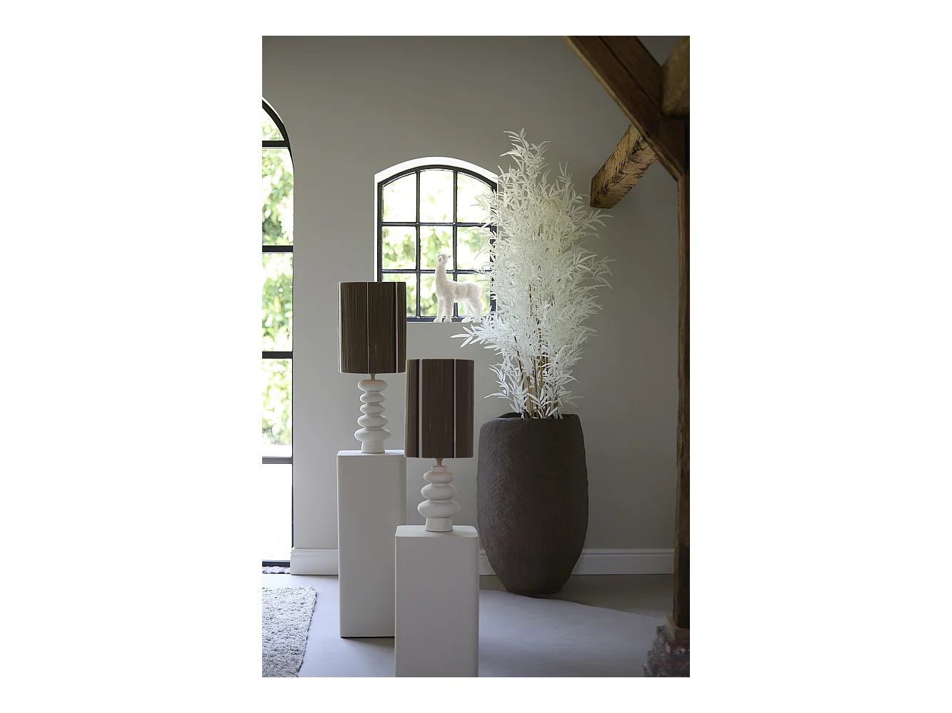 Pied de lampe OLONA - Ø16x35cm - Blanc