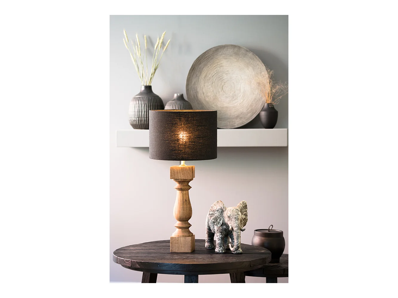 Pied de lampe CUMANI - Ø10x47cm - Marron