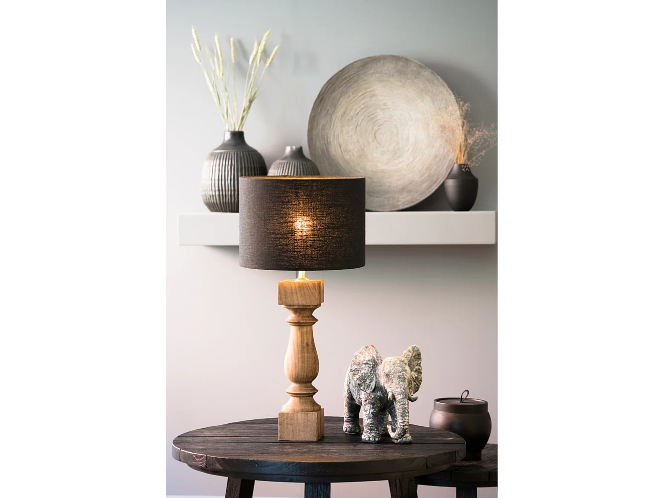 Pie de lámpara CUMANI - Ø10x47cm - Marrón