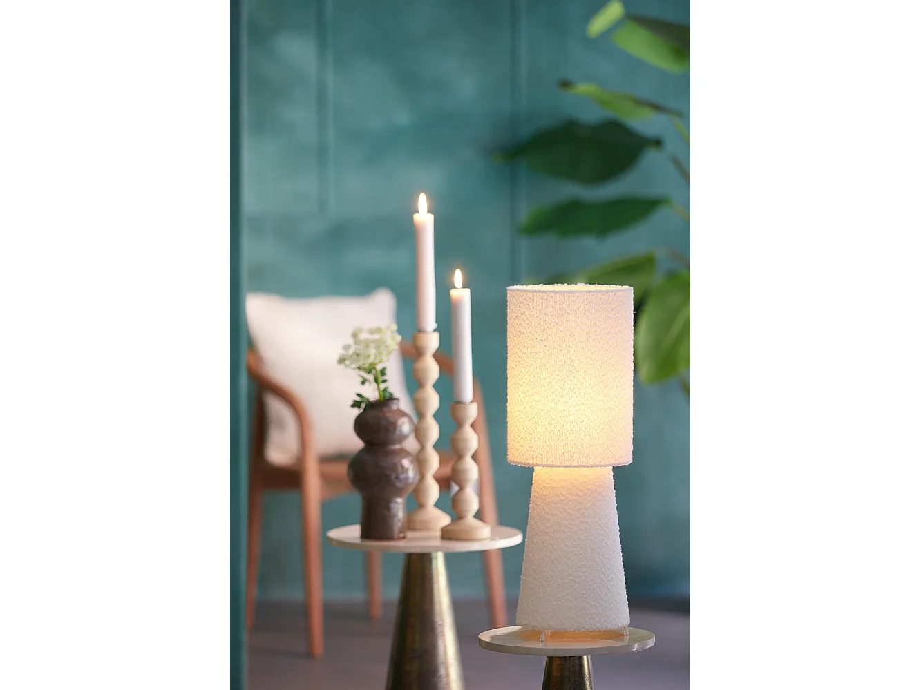 Lampe de table MICKY - Ø20x57,5cm - Blanc