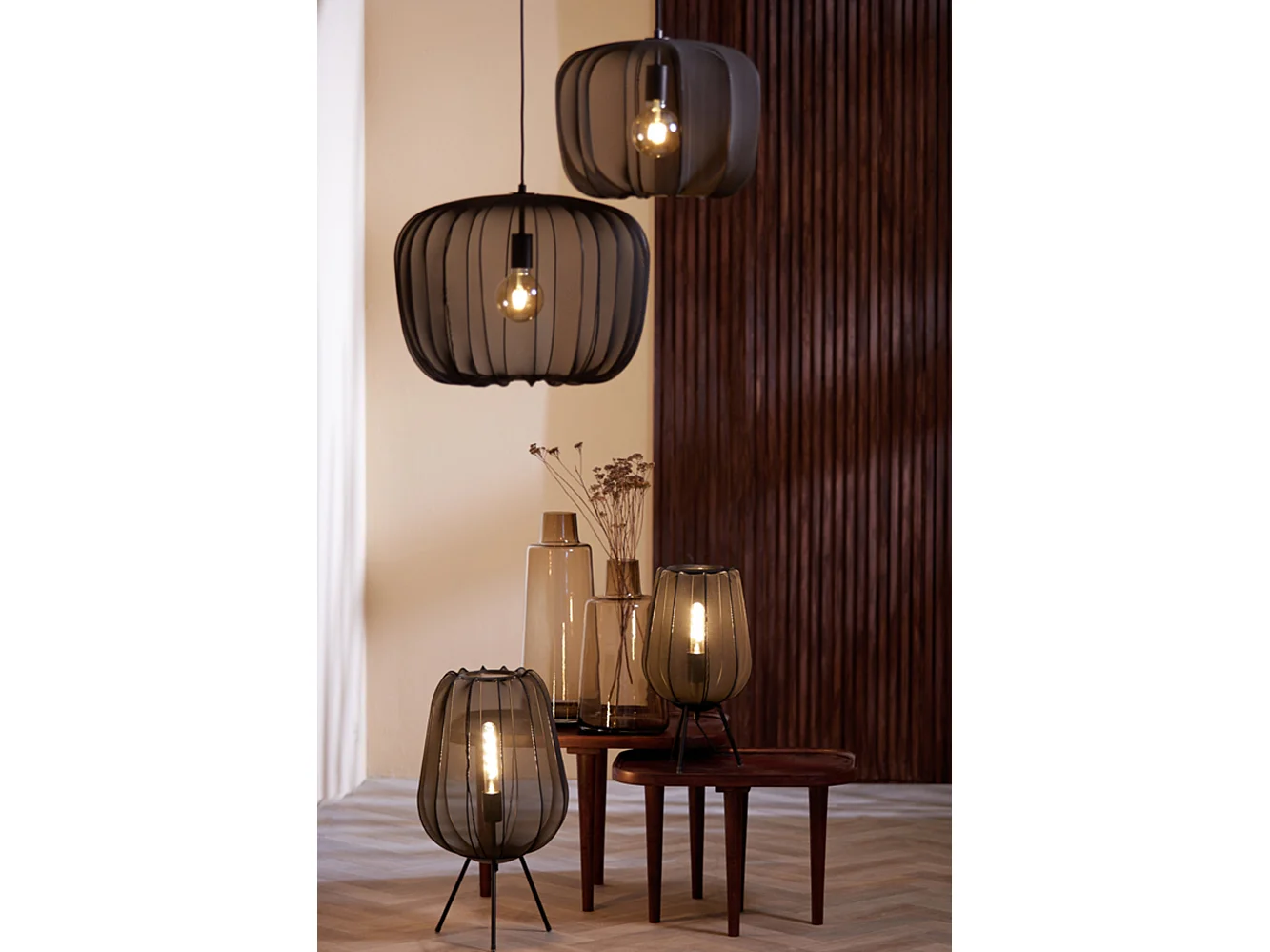 Tafellamp PLUMERIA - Ø34x60cm - Zwart