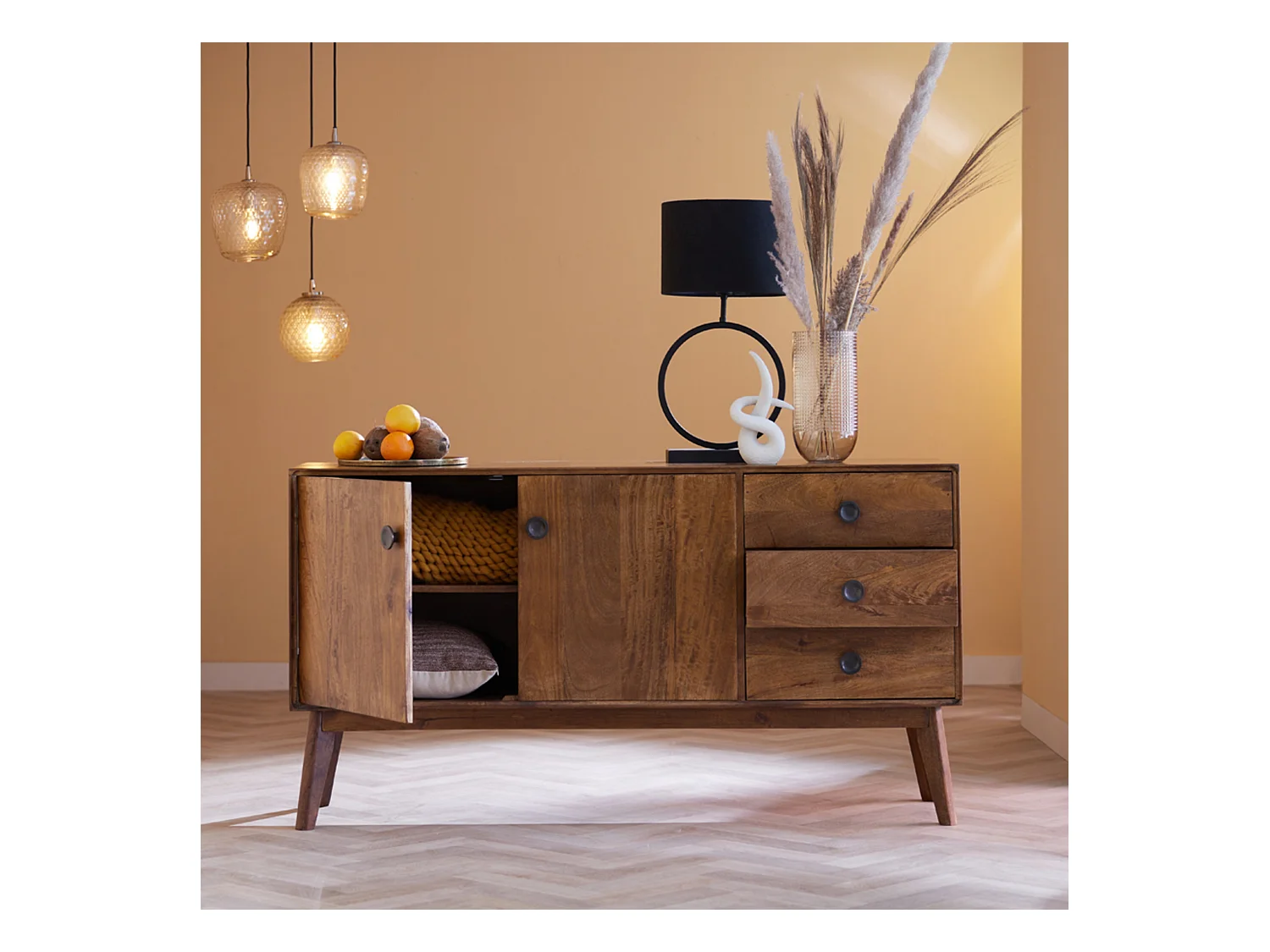 Lampvoet LIVA - 40x12.5x52cm - Zwart